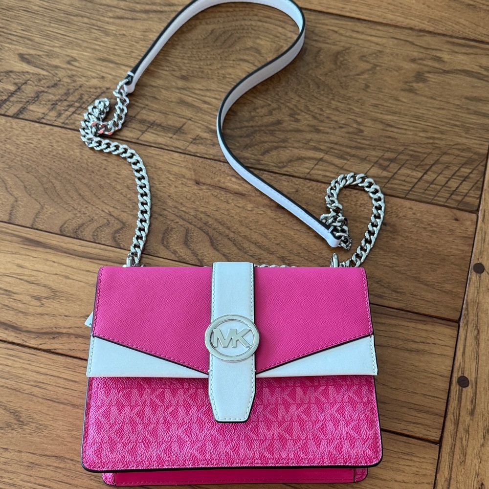 Michael Kors Fuchsia and White Crossbody Bag - Picture 2 of 5